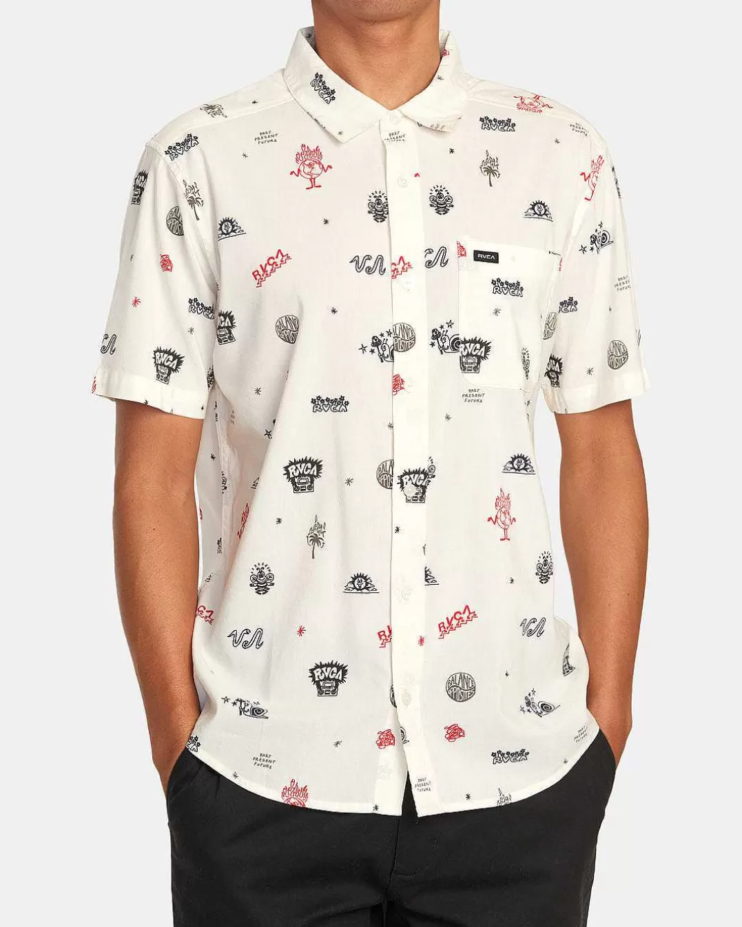 Camisa Manga Curta Chegadas>RVCA Clearance