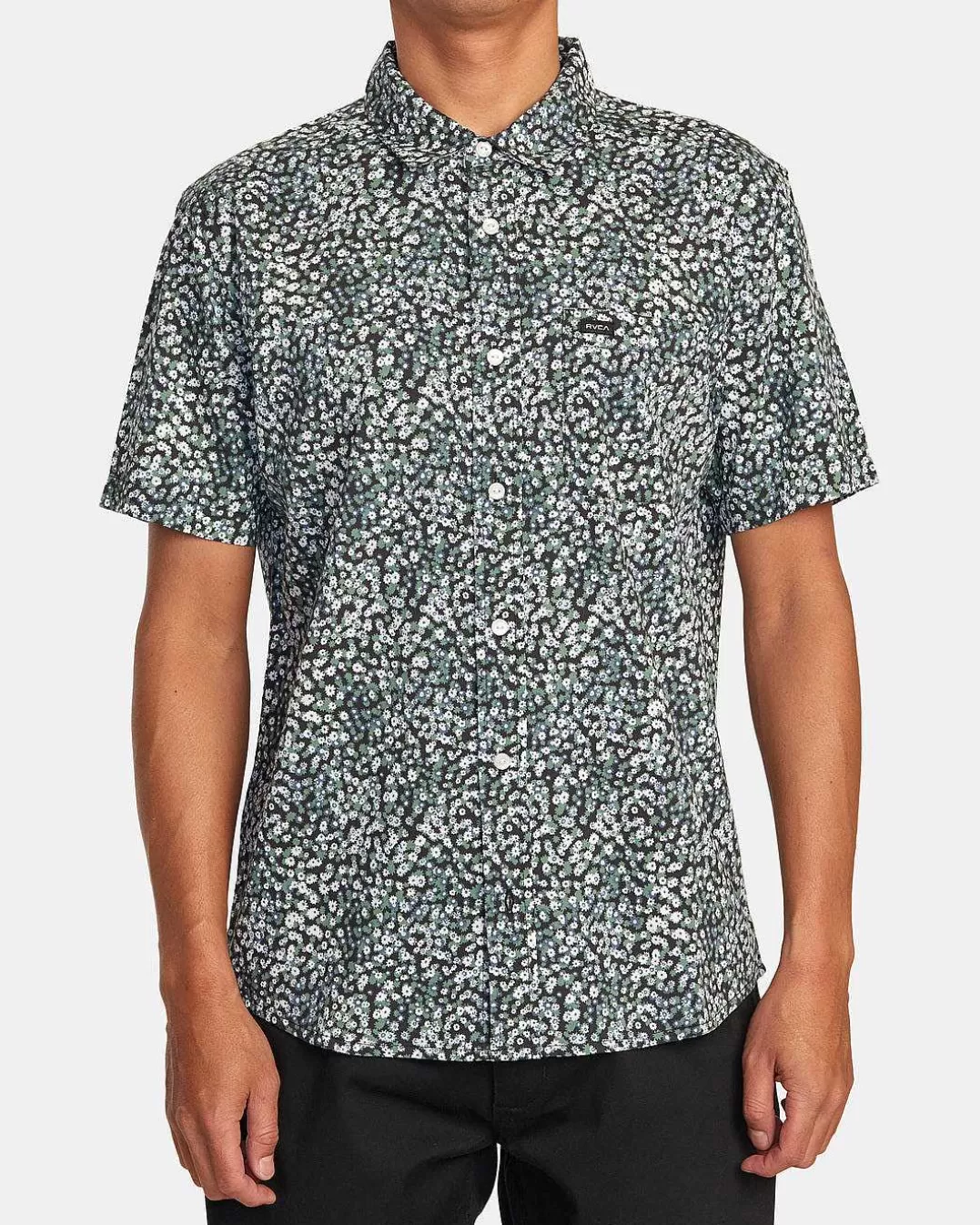 Camisa Manga Curta Floral Meia Noite>RVCA Cheap