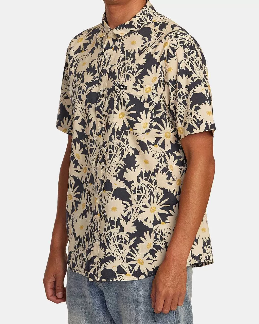 Camisa Manga Curta Floral Meia Noite>RVCA Cheap