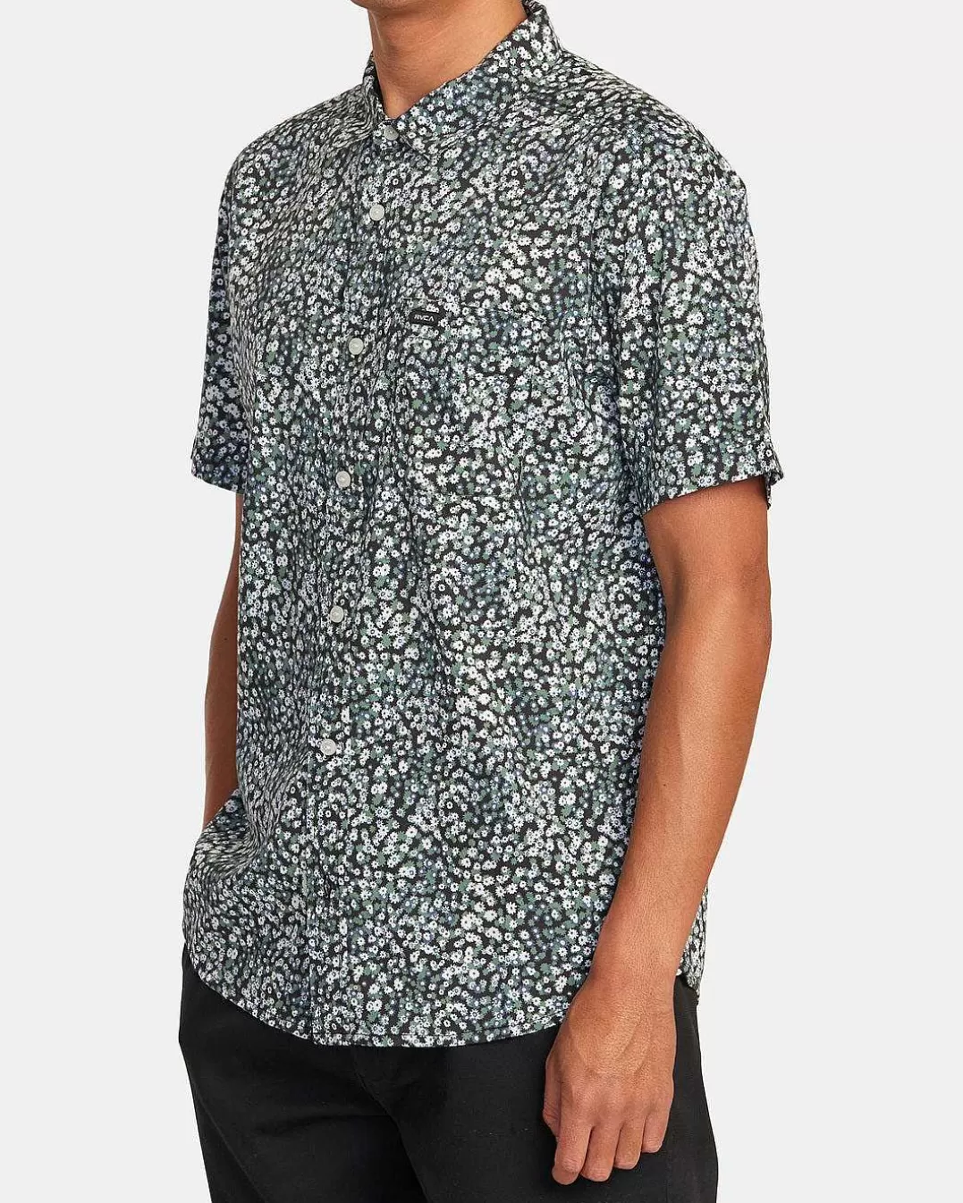 Camisa Manga Curta Floral Meia Noite>RVCA Cheap