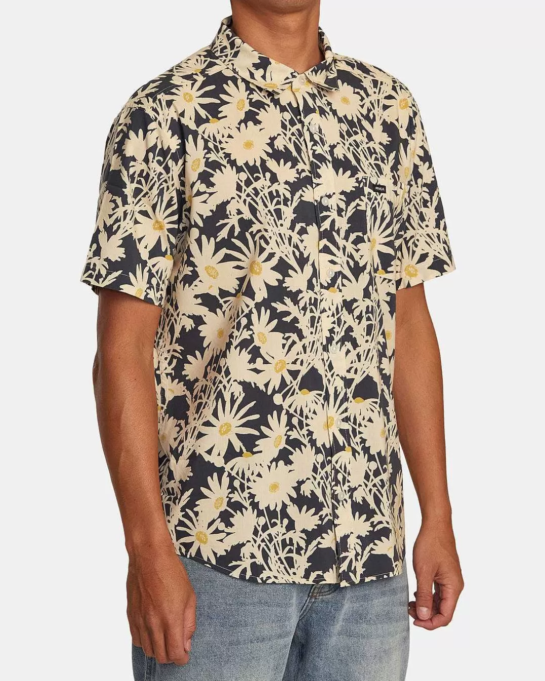 Camisa Manga Curta Floral Meia Noite>RVCA Cheap