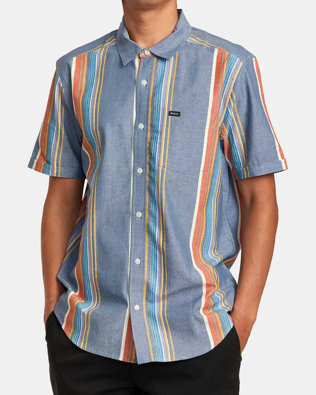 Camisa Manga Curta Risca Mayday>RVCA Cheap