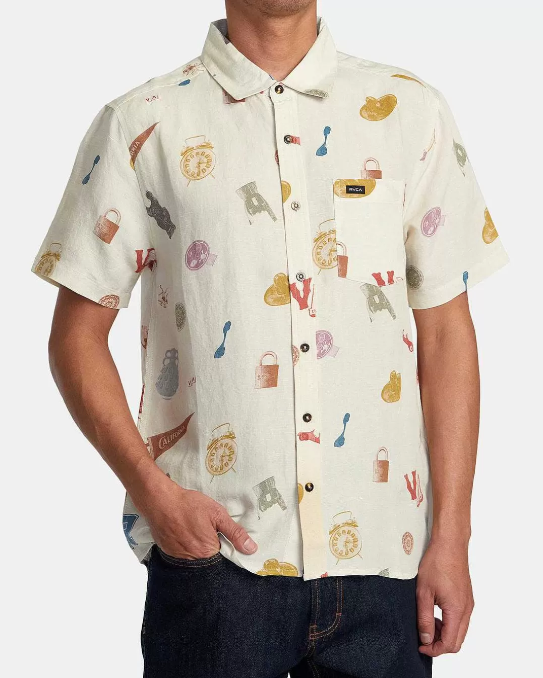 Camisa Tecido Manga Curta Artifacts>RVCA Online