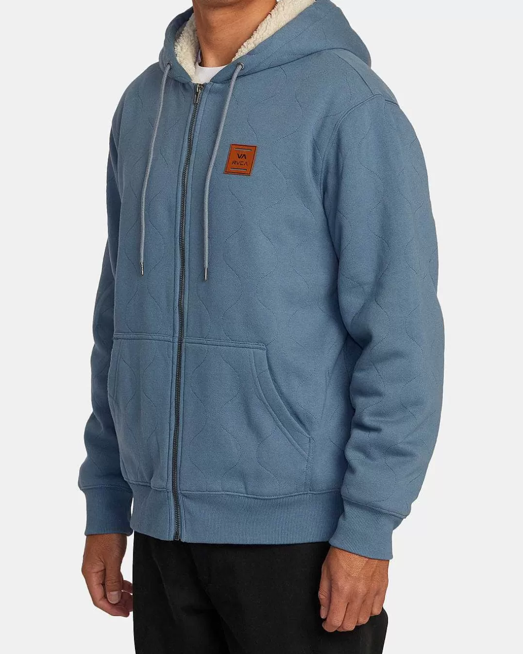 Hoodie Com Zip De Seta>RVCA Cheap