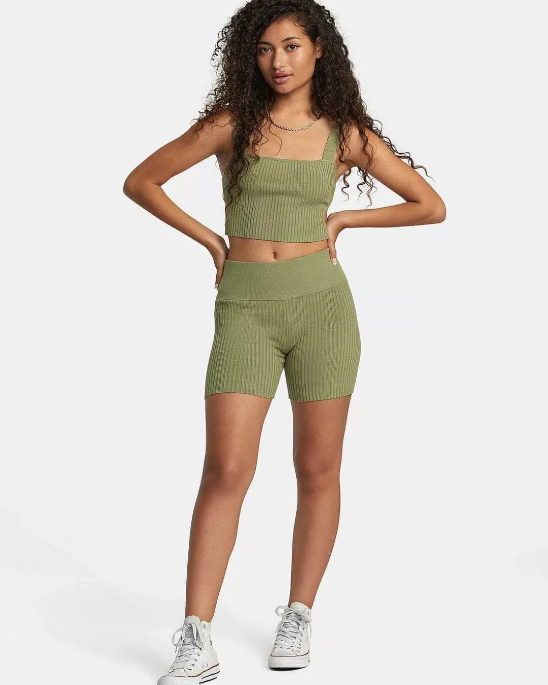 Rose Namajunas Fever Rib Malha Regata Cropped>RVCA Cheap