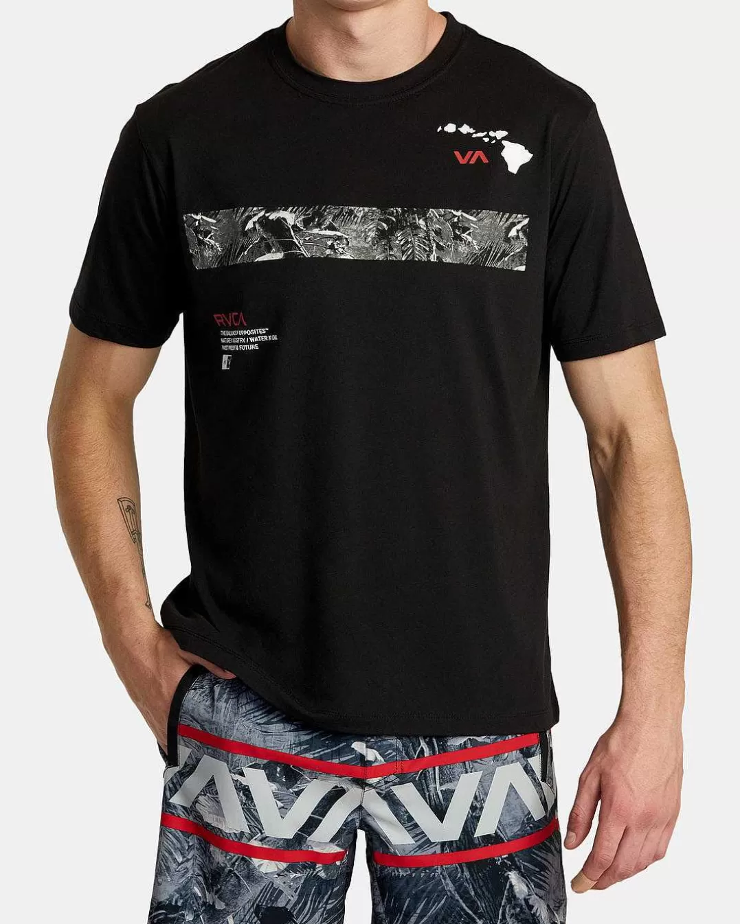 T-Shirt De Manga Curta Havai Topo>RVCA Hot