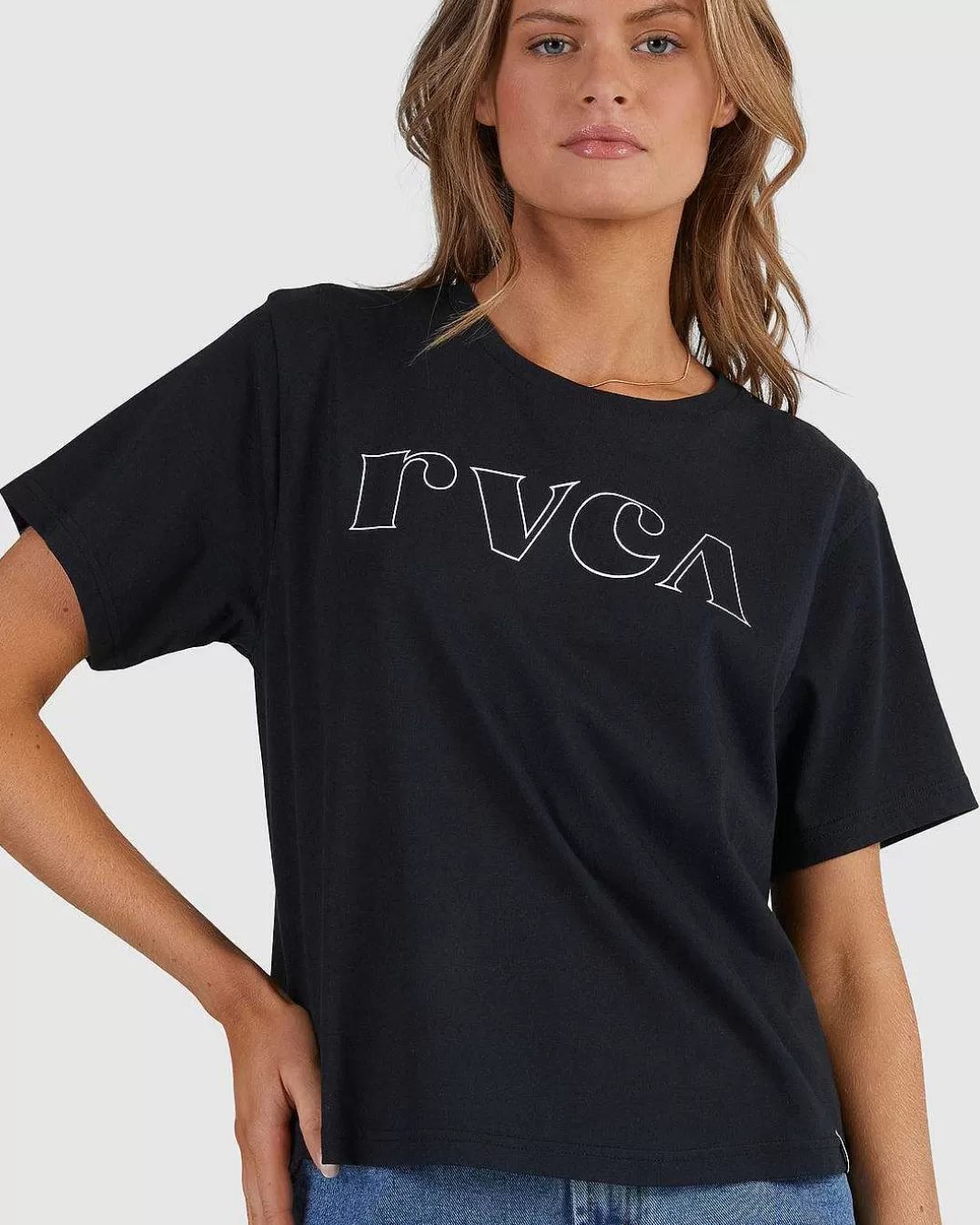 T-Shirt Grafica Curl Keyline>RVCA Hot